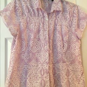 Eddie Bauer purple print shirt